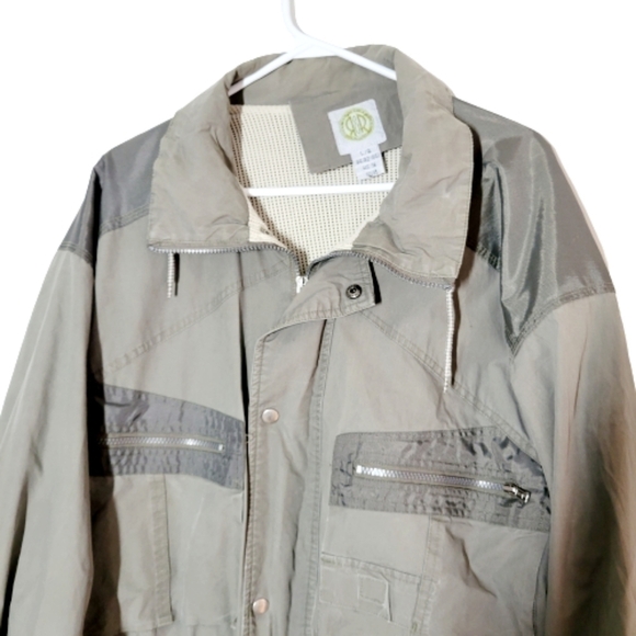 Army green utility zipper and zipper jacket, size large - Picture 2 of 9